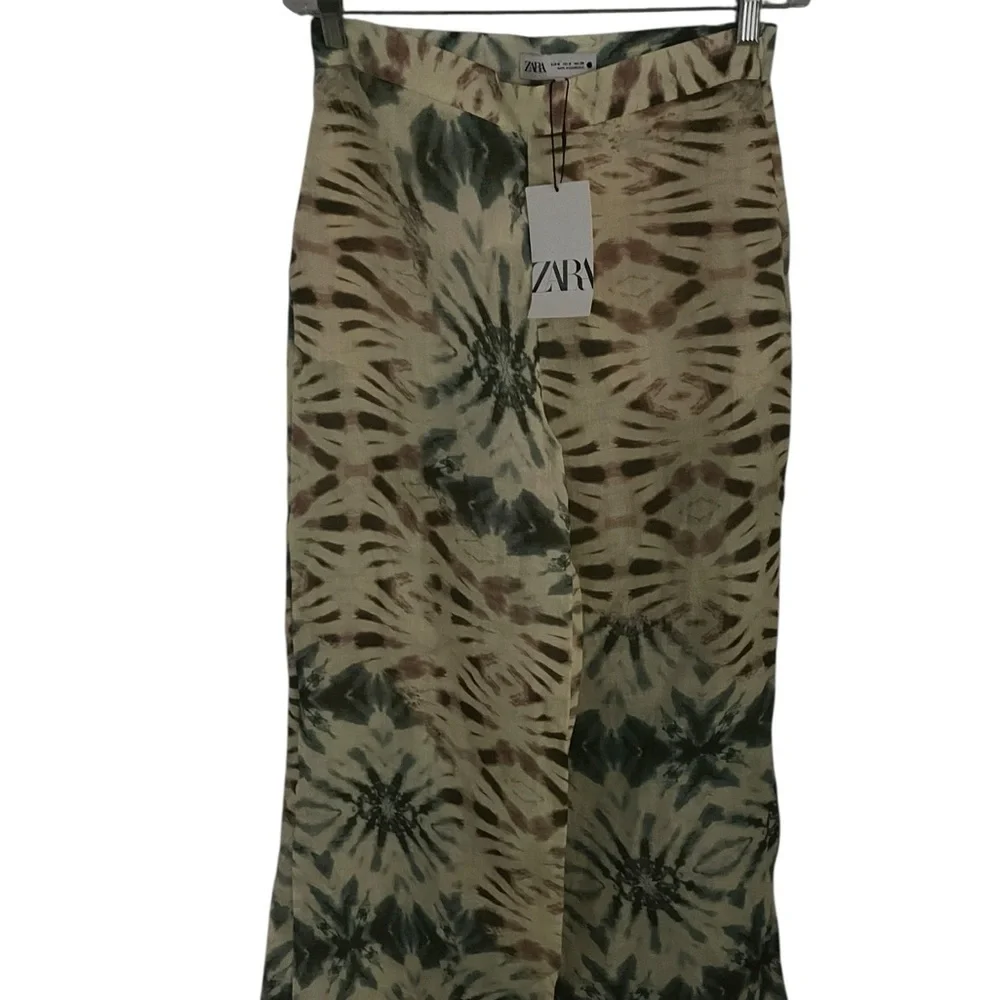 NWT Zara  Linen Tropical Suit Pants Yellow Size M